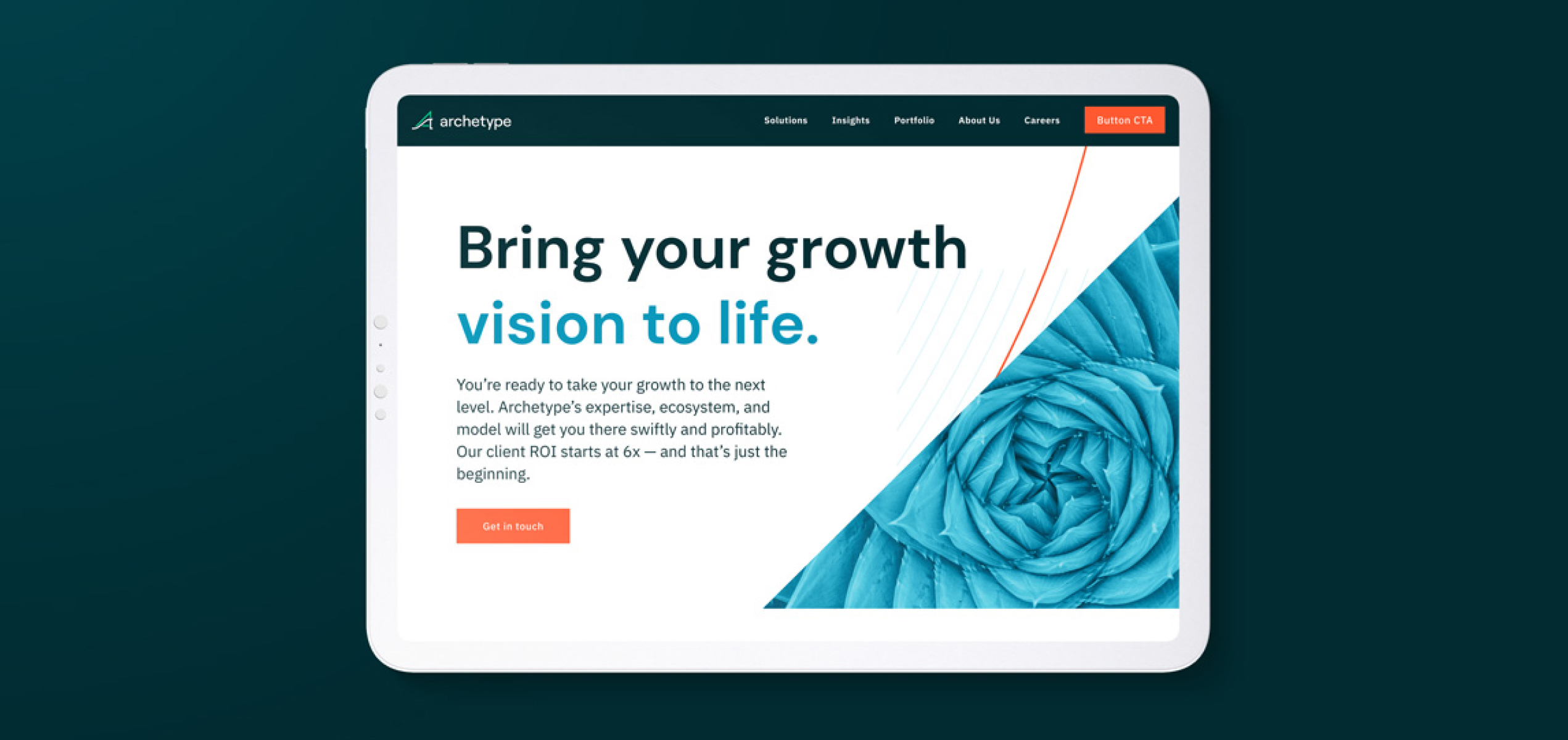 website mockup on tablet