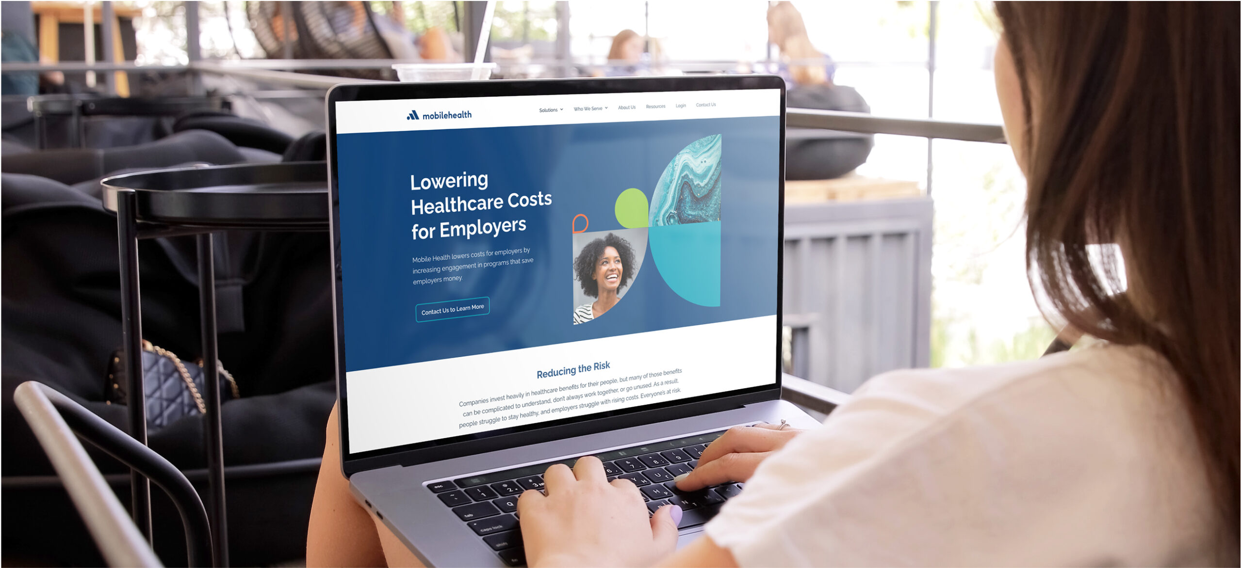 Mockup of website on laptop