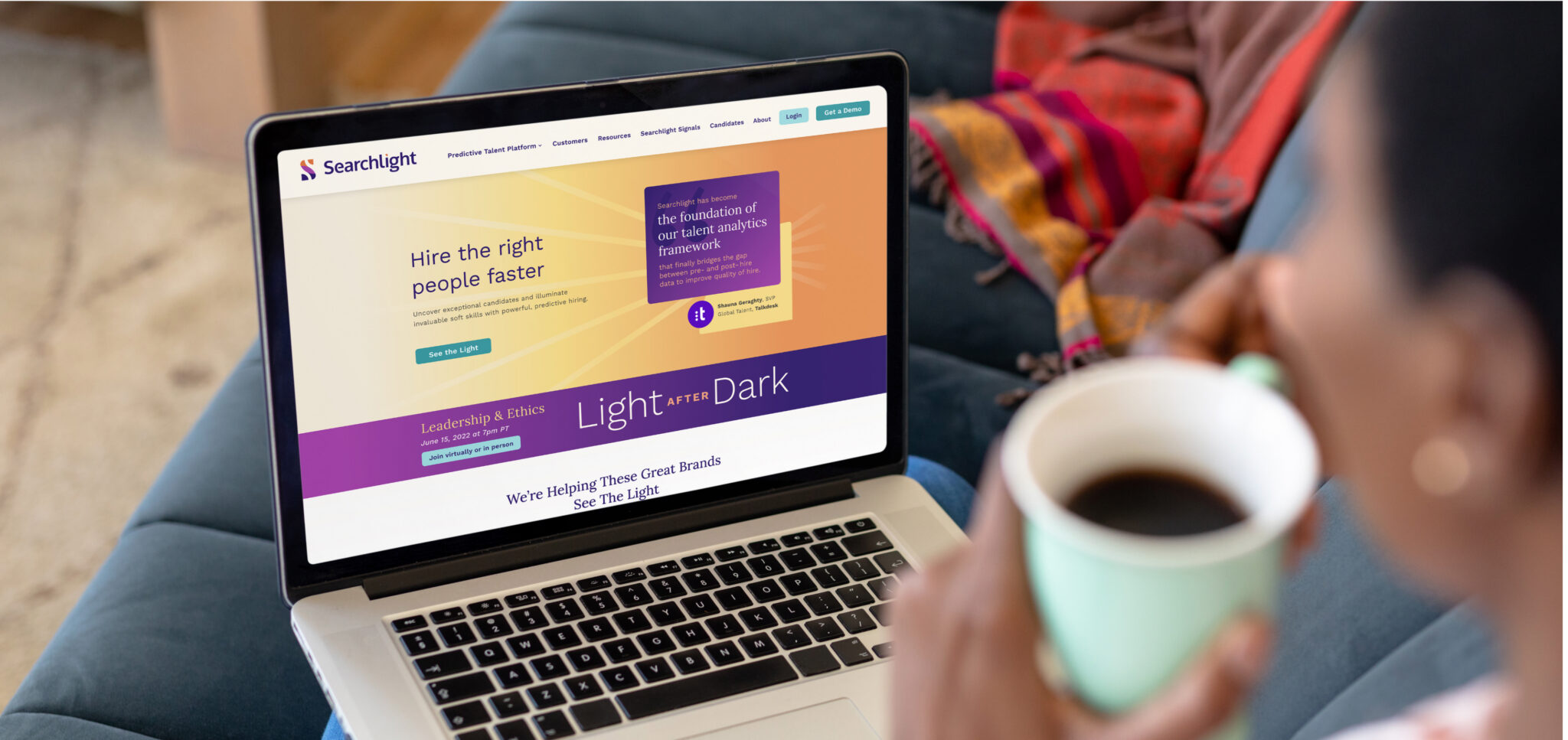 Mockup of event page on laptop